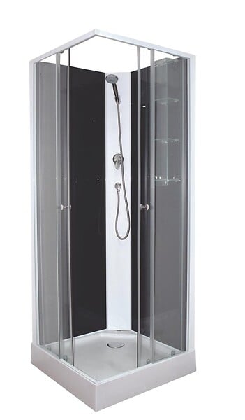 ONDEE - Cabine de douche MELIA - Sans silicone - 80x80cm - Profilés aluminium - Blanc - En kit - large