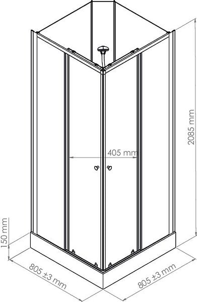 ONDEE - Cabine de douche MELIA - Sans silicone - 80x80cm - Profilés aluminium - Blanc - En kit - large