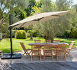 HAPPY GARDEN - Parasol déporté MOLOKAI carré 3x3m beige + housse - vignette