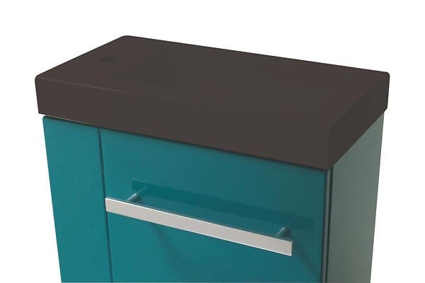 ONDEE - Meuble LAVE MAIN SEYMOUR Lagon avec plan vasque noir - large