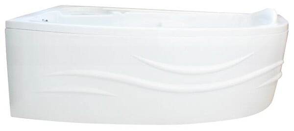 ONDEE - Kit Baignoire d'angle 135 cm et tablier motif vague - ABS et acryl 3mm - blanc - large