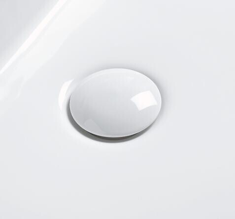 ONDEE - Bonde céramique clic-clac pour vasque - Finition Blanc Brillant - large
