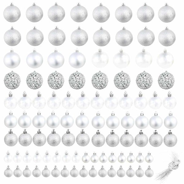 VIDAXL - vidaXL Ensemble de boules de Noël 100 pcs 3/4/6 cm Argenté - large
