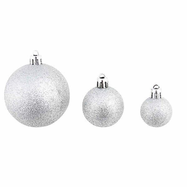 VIDAXL - vidaXL Ensemble de boules de Noël 100 pcs 3/4/6 cm Argenté - large