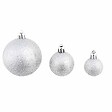 VIDAXL - vidaXL Ensemble de boules de Noël 100 pcs 3/4/6 cm Argenté - vignette