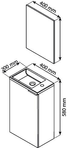 ONDEE - Lave-mains HALE - 40cm - Bois - Mélaminé - Livré en kit - large