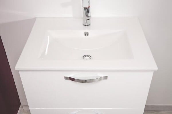 ONDEE - 2 Façades de tiroir MIXY - pour meuble de salle de bain - 60cm - Blanc - Laqué - large