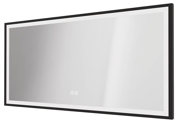 ONDEE - Miroir de salle de bain Éclairant SELENA - Cadre Aluminium Noir - 120 x 60 cm - large