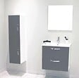 ONDEE - 2 Façades de tiroir MIXY - pour meuble de salle de bain - 80cm - Gris - Laqué - vignette