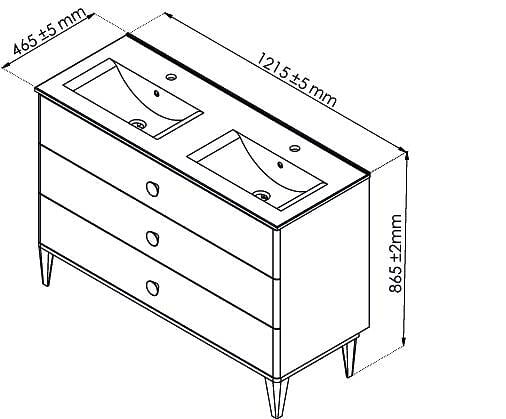 ONDEE - Meuble de salle de bain à poser NEMOO plan vasque - L120cm - Vert d'eau - Laqué - large