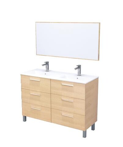 ONDEE - Meuble à poser PALLAS - 120cm - Chêne clair - Mélaminé - PEFC - large