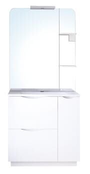 ONDEE - Meuble de salle de bain à poser PALERMO - 80cm - Blanc - laqué - Livré en kit - large