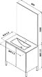 ONDEE - Meuble Salle de Bain BELIS - A poser - Miroir Affleurant - 80cm - Finition Bois - vignette