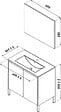 ONDEE - Meuble Salle de Bain BELIS - A poser - Miroir Suspendu - 60cm - Finition Blanc - vignette