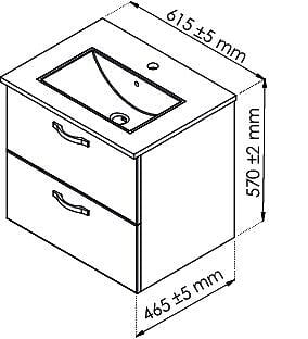 ONDEE - Ensemble caisson + vasque MIXY - 60cm - Blanc - Mélaminé - Livré en kit - large