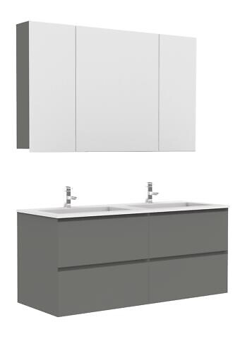 ONDEE - Meuble de salle de bain à suspendre MAX - L120cm - Anthracite - Brillant - Livré monté - large