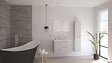 ONDEE - Meuble de salle de bain à poser ARUBA - 80cm - Ciment - Mélaminé - Livré en kit - vignette