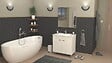 ONDEE - Meuble de salle de bain à poser HELGO - 80cm - Blanc - Mélaminé - Livré en kit - vignette