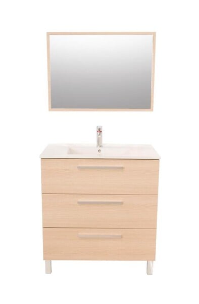 ONDEE - Meuble à poser PALLAS - 80cm - Chêne clair - Mélaminé - Livré en kit - PEFC - large