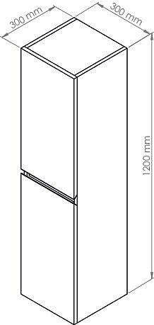 ONDEE - Colonne de salle de bain à suspendre TRENDY 2 Portes - Largeur 30cm - mélaminé bois - large