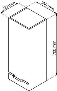 ONDEE - Demi-colonne de rangement  ALAN - L35cm - Poivre - Laqué brillant - large