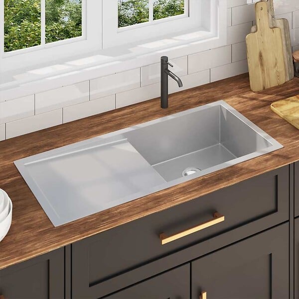 VIDAXL - vidaXL Évier de cuisine fait main Acier inoxydable - large