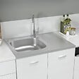 VIDAXL - vidaXL Jeu d'évier de cuisine et égouttoir argenté 800x600x155 mm inox - vignette