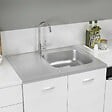 VIDAXL - vidaXL Jeu d'évier de cuisine et égouttoir argenté 800x600x155 mm inox - vignette
