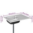 VIDAXL - vidaXL Jeu d'évier de cuisine et égouttoir argenté 800x600x155 mm inox - vignette