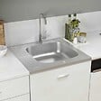 VIDAXL - vidaXL Jeu d'évier de cuisine et égouttoir argenté 600x600x155 mm inox - vignette