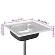 VIDAXL - vidaXL Jeu d'évier de cuisine et égouttoir argenté 600x600x155 mm inox - vignette