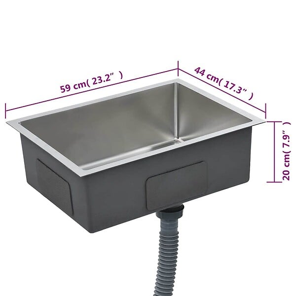 VIDAXL - vidaXL Évier de cuisine fait à la main Acier inoxydable - large