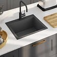 VIDAXL - vidaXL Évier de cuisine fait main Noir Acier inoxydable - vignette