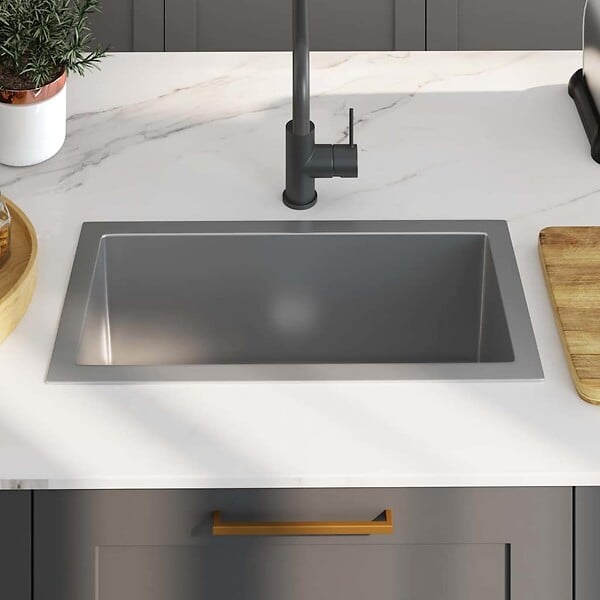 VIDAXL - vidaXL Évier de cuisine fait main Acier inoxydable - large