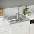 VIDAXL - vidaXL Évier de cuisine et égouttoir argenté 600x500x155 mm inox - vignette