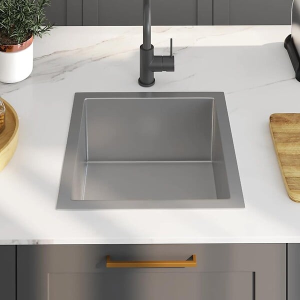 VIDAXL - vidaXL Évier de cuisine fait à la main Acier inoxydable - large