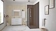 ONDEE - Panneau mural de salle de bain - bicolor - 1,2x2,55m - gris clair et anthracite - vignette
