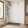 ONDEE - Pack complet de montage panneaux muraux Marbre Blanc 200 cm- Profilé chromé inclus - vignette