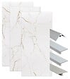 ONDEE - Pack complet de montage panneaux muraux Marbre Blanc 200 cm- Profilé chromé inclus - vignette