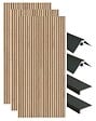 ONDEE - Pack montage 3 panneaux muraux en niche - Tasseau bois 120 cm - profilés noirs - vignette