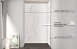 ONDEE - Pack montage 3 panneaux muraux en niche - marbre blanc 120 cm - profilés chromés - vignette