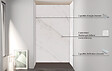 ONDEE - Pack montage 3 panneaux muraux en niche - marbre gris 120 cm - profilés chromés - vignette