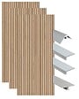 ONDEE - Pack complet de montage panneaux muraux Tasseau bois 200 cm - Profilé chromé inclus - vignette