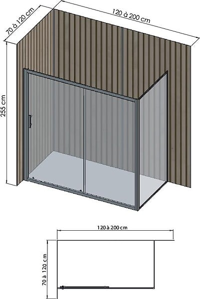 ONDEE - Pack complet de montage panneaux muraux Tasseau bois 200 cm - Profilé chromé inclus - large