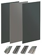ONDEE - Pack montage 3 panneaux muraux en angle -  gris & anthracite 200 cm - profilés chromés - vignette