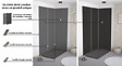 ONDEE - Pack montage 3 panneaux muraux en angle -  gris & anthracite 200 cm - profilés chromés - vignette