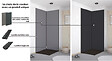ONDEE - Pack montage 2 panneaux muraux en angle -  gris & anthracite 120 cm - profilés noirs - vignette