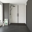ONDEE - Pack de montage 4 panneaux muraux en niche - Béton 200 cm - profilés chromés - vignette