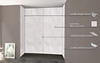 ONDEE - Pack de montage 4 panneaux muraux en niche - Béton 200 cm - profilés chromés - vignette