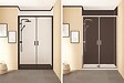 ONDEE - Pack montage 3 panneaux muraux en niche -  Blanc & Noir 120 cm - profilés chromés - vignette